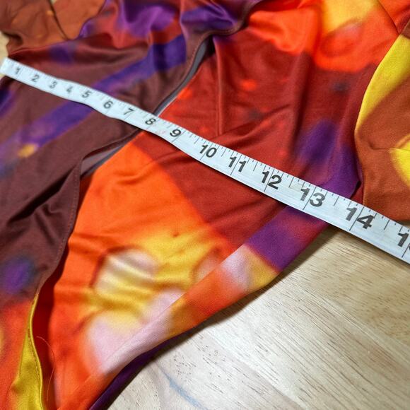 Tyler McGillivary NWT Gal Long Sleeve Stretch Blouse Size XS Mock Neck Groovy - Picture 7 of 8